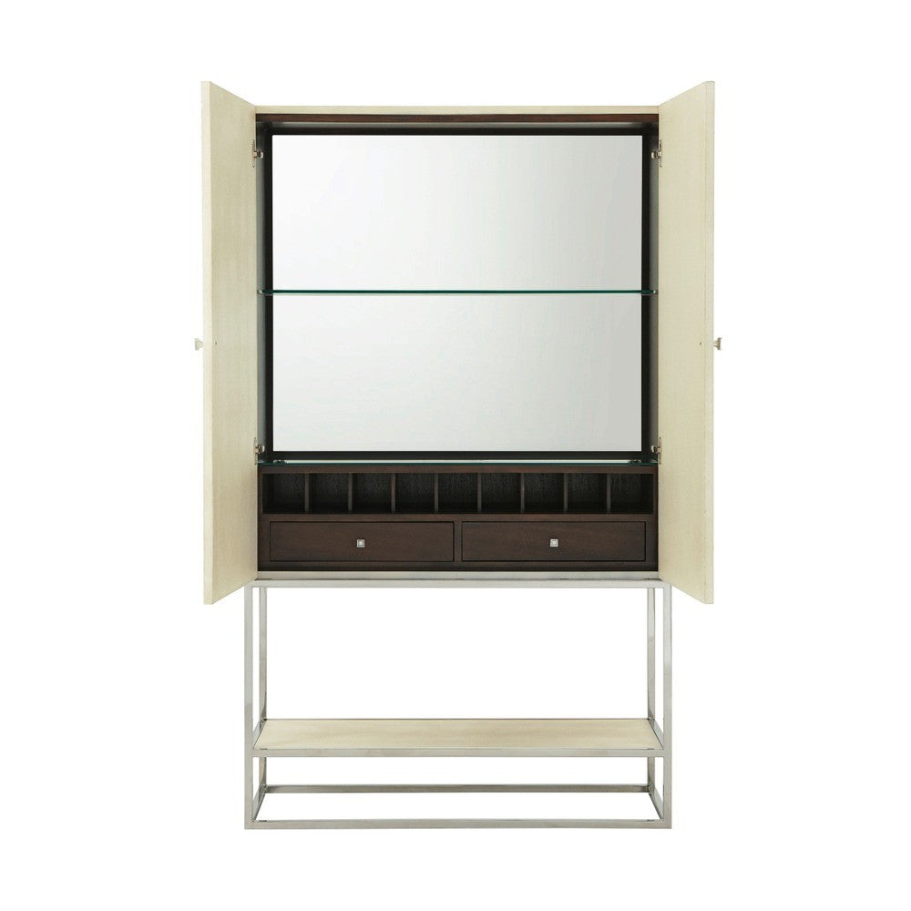 Townsend Bar Cabinet in Overcast Ivory Shagreen