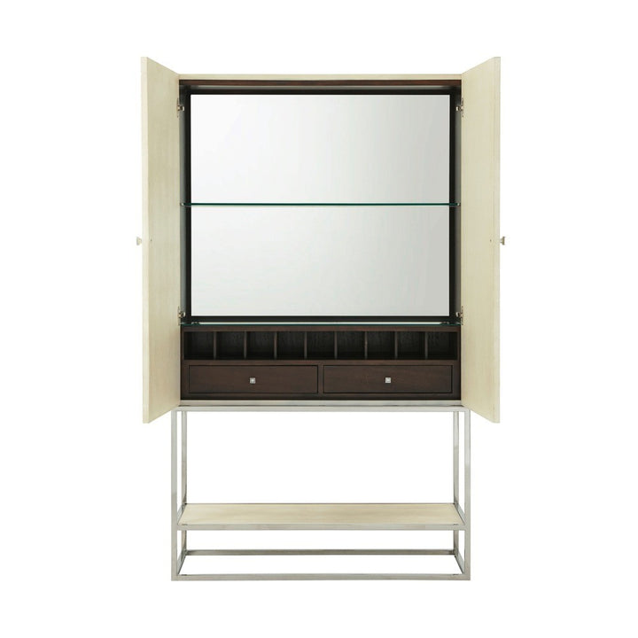 Townsend Bar Cabinet in Overcast Ivory Shagreen