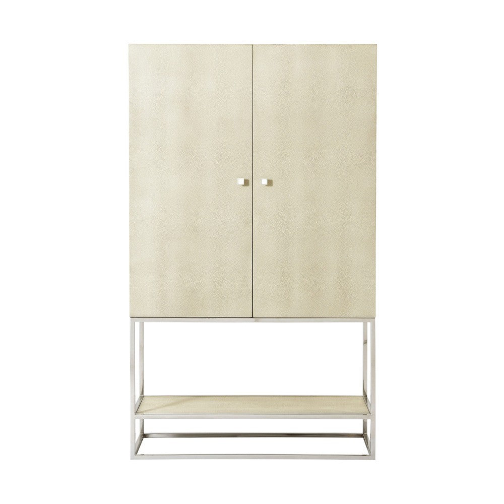 Townsend Bar Cabinet in Overcast Ivory Shagreen