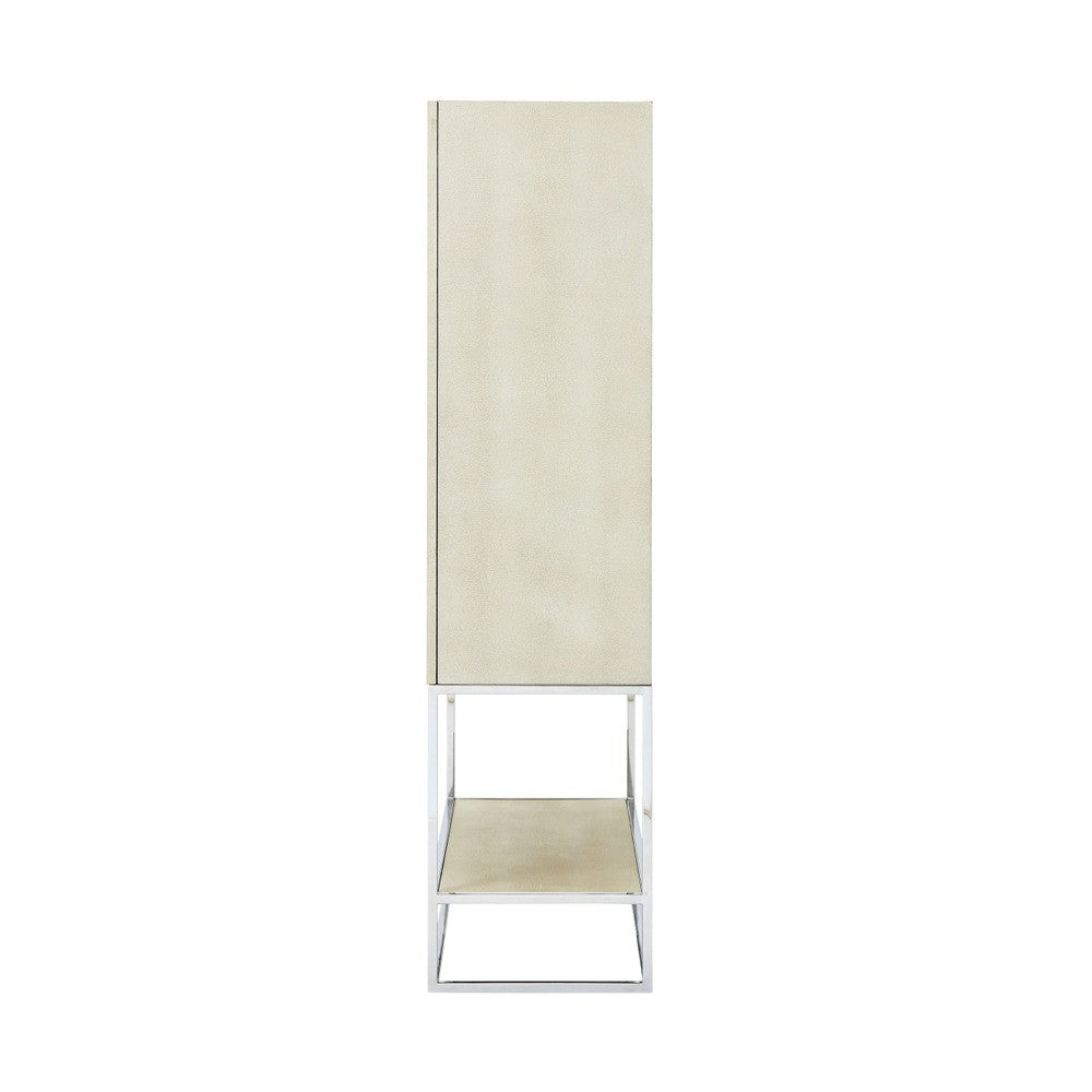 Townsend Bar Cabinet in Overcast Ivory Shagreen