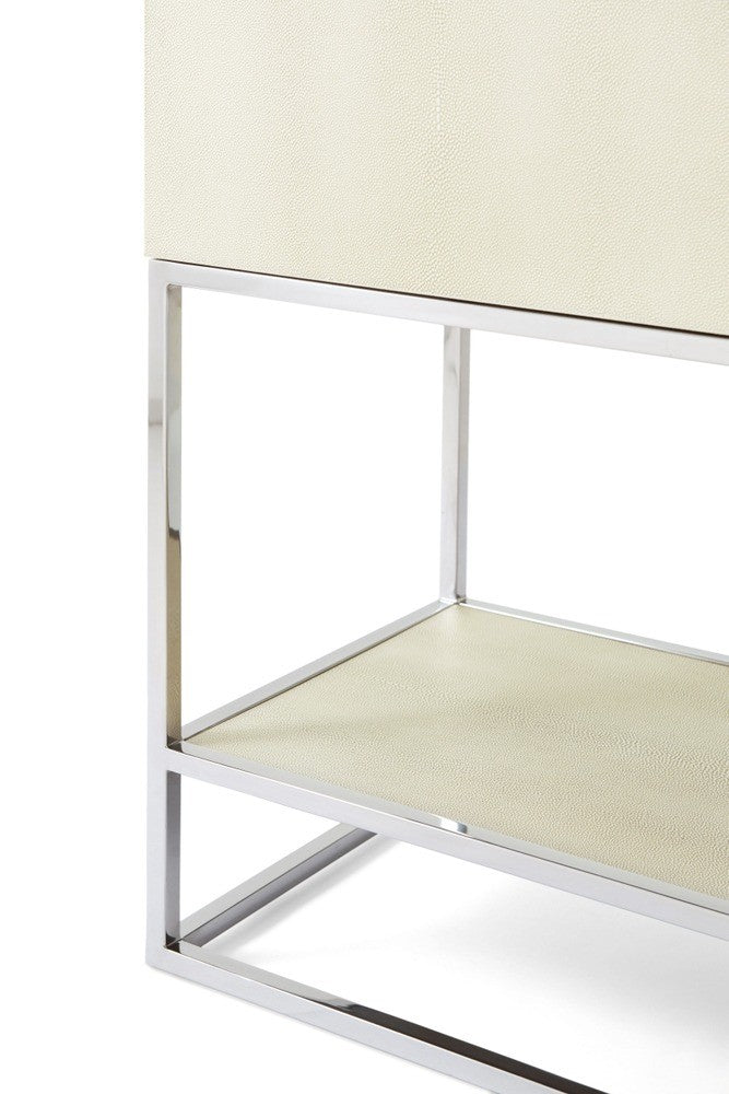 Townsend Bar Cabinet in Overcast Ivory Shagreen