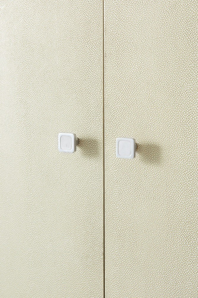 Townsend Bar Cabinet in Overcast Ivory Shagreen