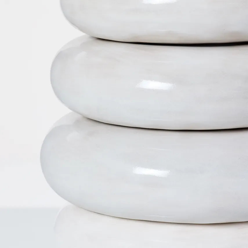 Phoebe Stacked Table Lamp in Antique White