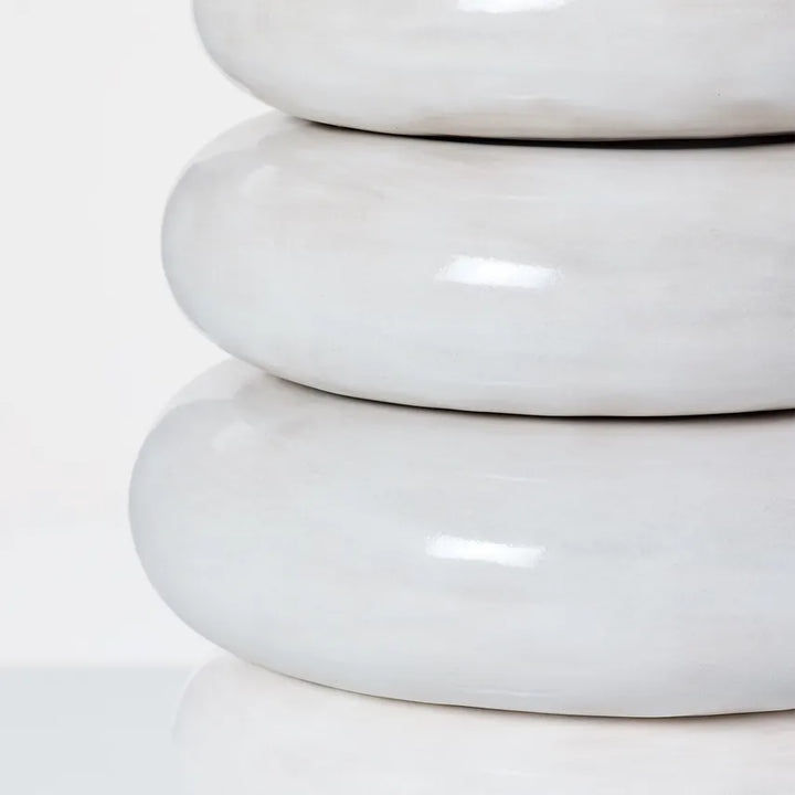Phoebe Stacked Table Lamp in Antique White