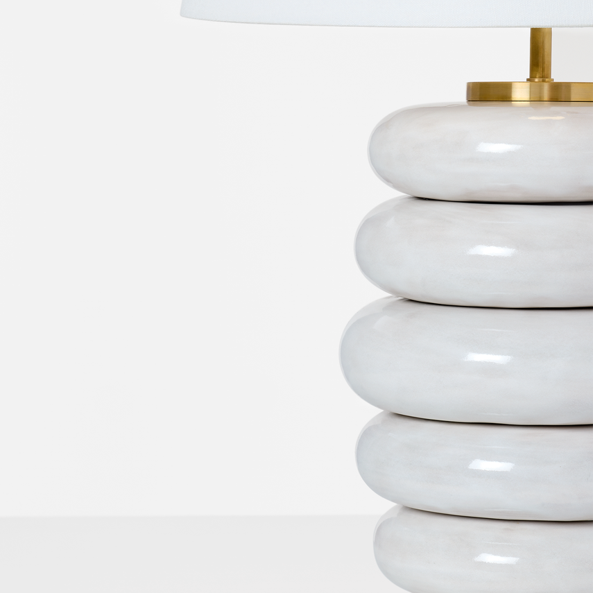 Phoebe Stacked Table Lamp in Antique White