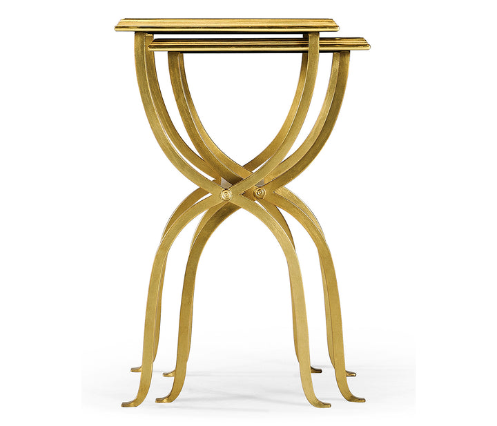 Églomisé & Gilded Iron Nest of Tables