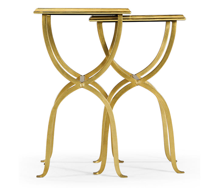 Églomisé & Gilded Iron Nest of Tables