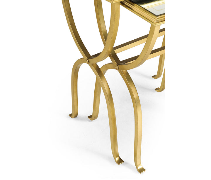 Églomisé & Gilded Iron Nest of Tables
