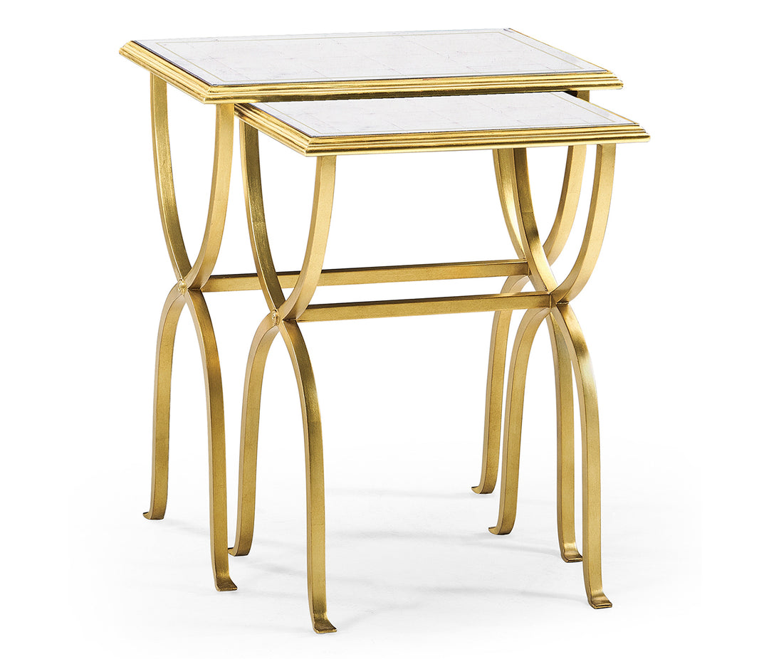 Églomisé & Gilded Iron Nest of Tables