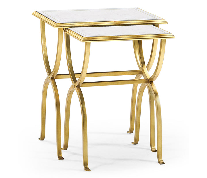 Églomisé & Gilded Iron Nest of Tables