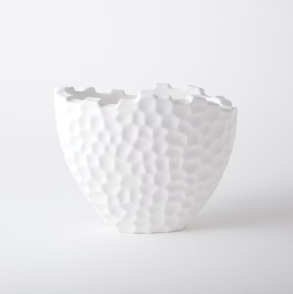 Random Grid Vase - Matte White Medium - Short – Gramercy Home Design