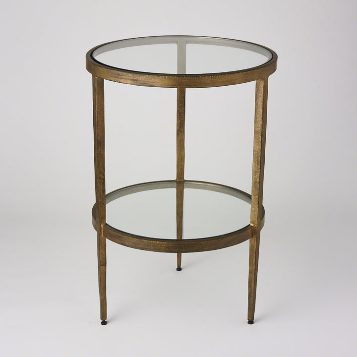 Laforge Two-Tier Side Table - Antique Gold