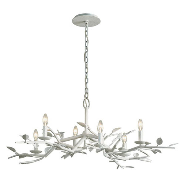 Aubrey Gesso White Six-Light Chandelier