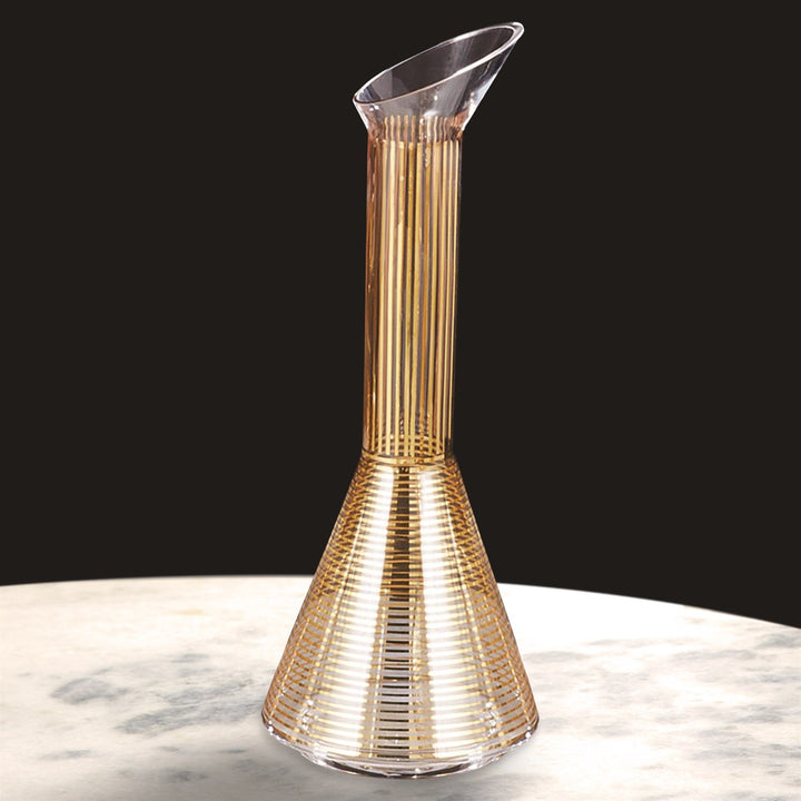 Gold Stripe Wine Decanter - Cone