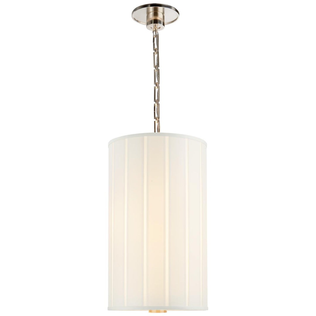 Perfect Pleat Tall Hanging Shade in Soft Silver with Silk Pleated Shade