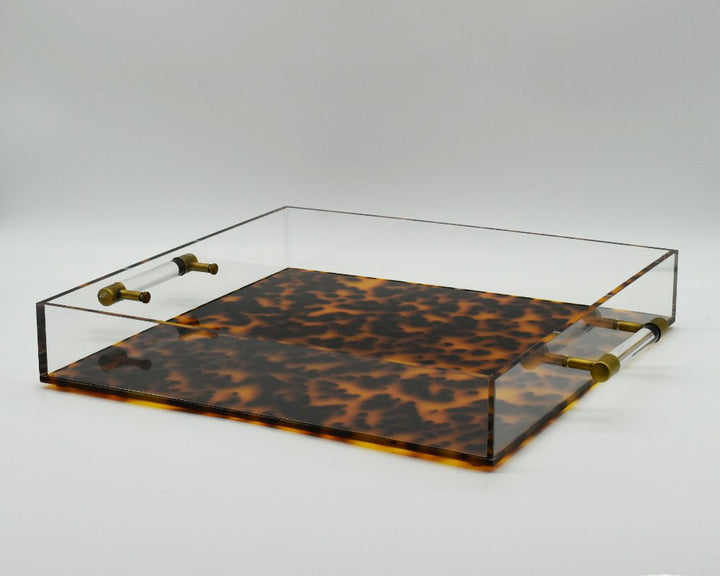 Tortoise Shell Lucite Tray