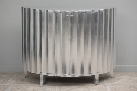 Large Silver Demi Lune Cabinet