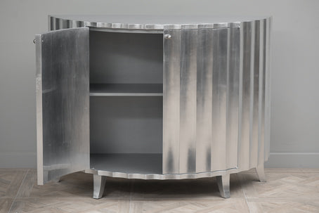 Large Silver Demi Lune Cabinet