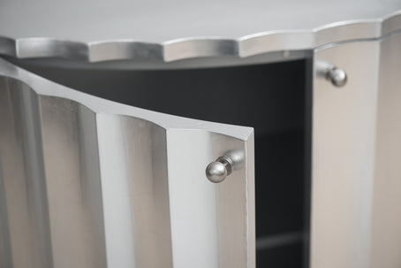 Large Silver Demi Lune Cabinet