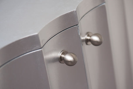 Large Silver Demi Lune Cabinet
