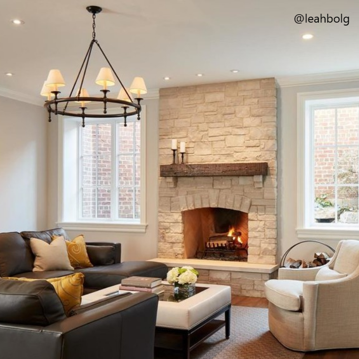 Classic Ring Chandelier in Bronze with Natural Paper Shades