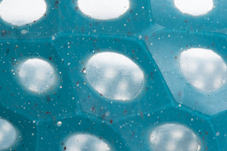 Aqua Chiseled Spotted Glass Bowl