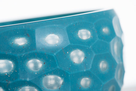 Aqua Chiseled Spotted Glass Bowl