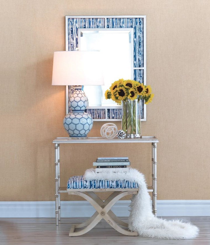 Kenilworth Blue and White Honeycomb Double Gourd Table Lamp