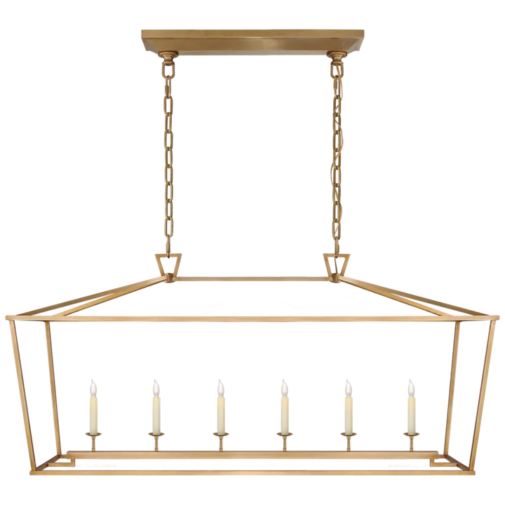 Darlana Large Linear Lantern in Antique Burnished Brass