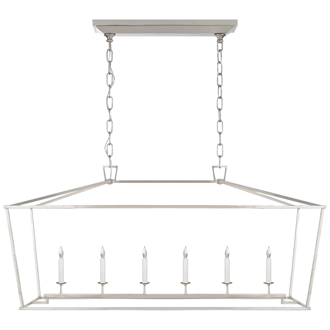 Darlana Large Linear Lantern in Polished Nickel Gramercy Home